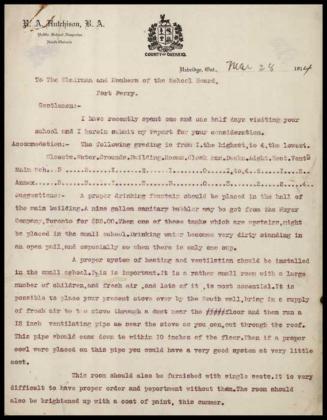 Public School Inspector's Report for Port Perry, 1914