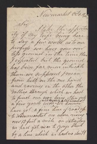 Letter from Thomas Roy, surveyor, to J
