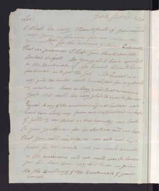 Letter to William Allan from John Ladd, Bricklayer, 18 July 1820