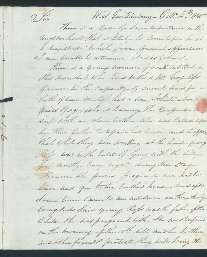 Letter to Robert Baldwin from Thomas McConkey, Oct