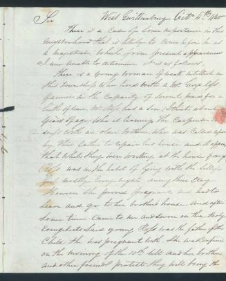 Letter to Robert Baldwin from Thomas McConkey, Oct