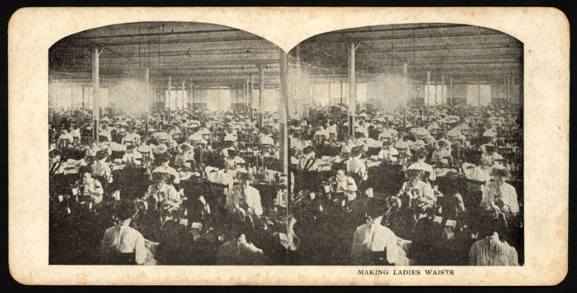 T. Eaton Co. making ladies' waists stereograph card
