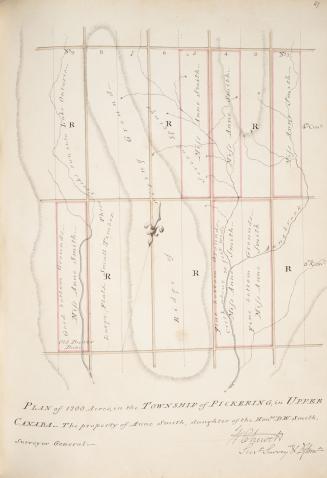 Plan of 1200 acres in the township of Pickering in Upper Canada, The property of Anne Smith daughter of the Honble