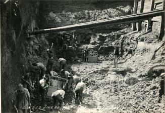 Construction workers on the Bloor Street Viaduct, June 25, 1915