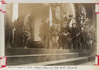 Prince of Wales visit in 1919. Mayor Church. City Hall, Toronto