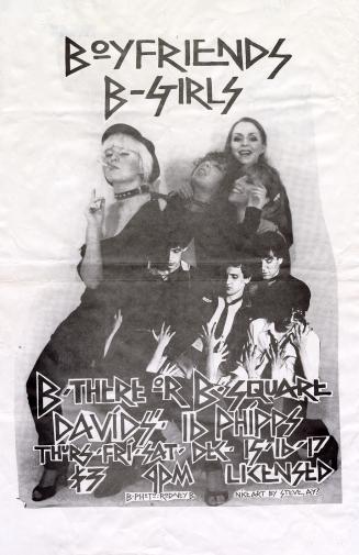 Poster features black-and-white photo of the band.