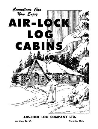 On cover: illustration of log cabin with fir trees in background, winter snowy scene. 