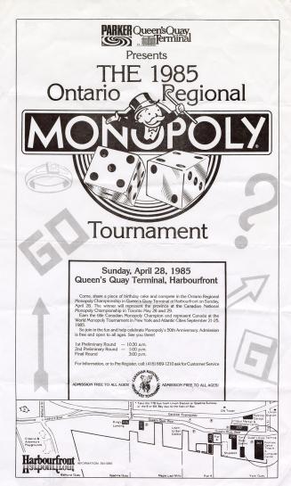 Poster features the logo and mascot for the board game Monopoly.