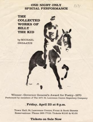 Poster features an illustration of a person riding a horse.