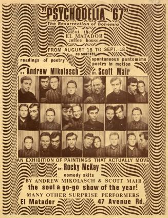 Poster features photobooth-style pictures of three men posing individually and in pairs.