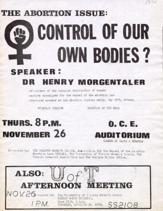 A poster featuring the female symbol with a fist in the centre.