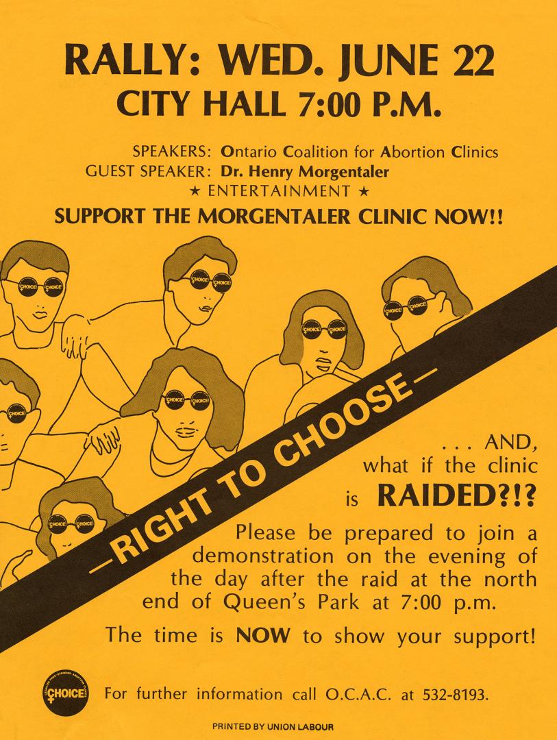 A poster with illustrations of people with sunglasses that read "choice."