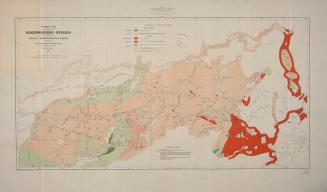 Colour illustrated geological map of a portion of Northwestern Ontario traversed by the Nationa ...