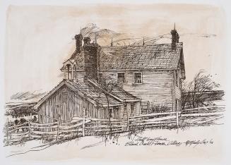 Half Way House, Kingston Rd., north west corner Midland Ave. (after having been moved to Black Creek Pioneer Village); view from rear. Toronto, Ont.