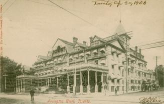 Historic photo from Monday, April 30, 1906 - Arlington Hotel - north-west corner of King West and John in Entertainment District