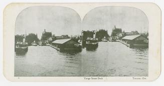 Pictures show the dock at the end of a large and busy city street.