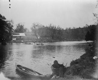 Humber River, looking north towards Old Mill Road bridge, Toronto, Ontario