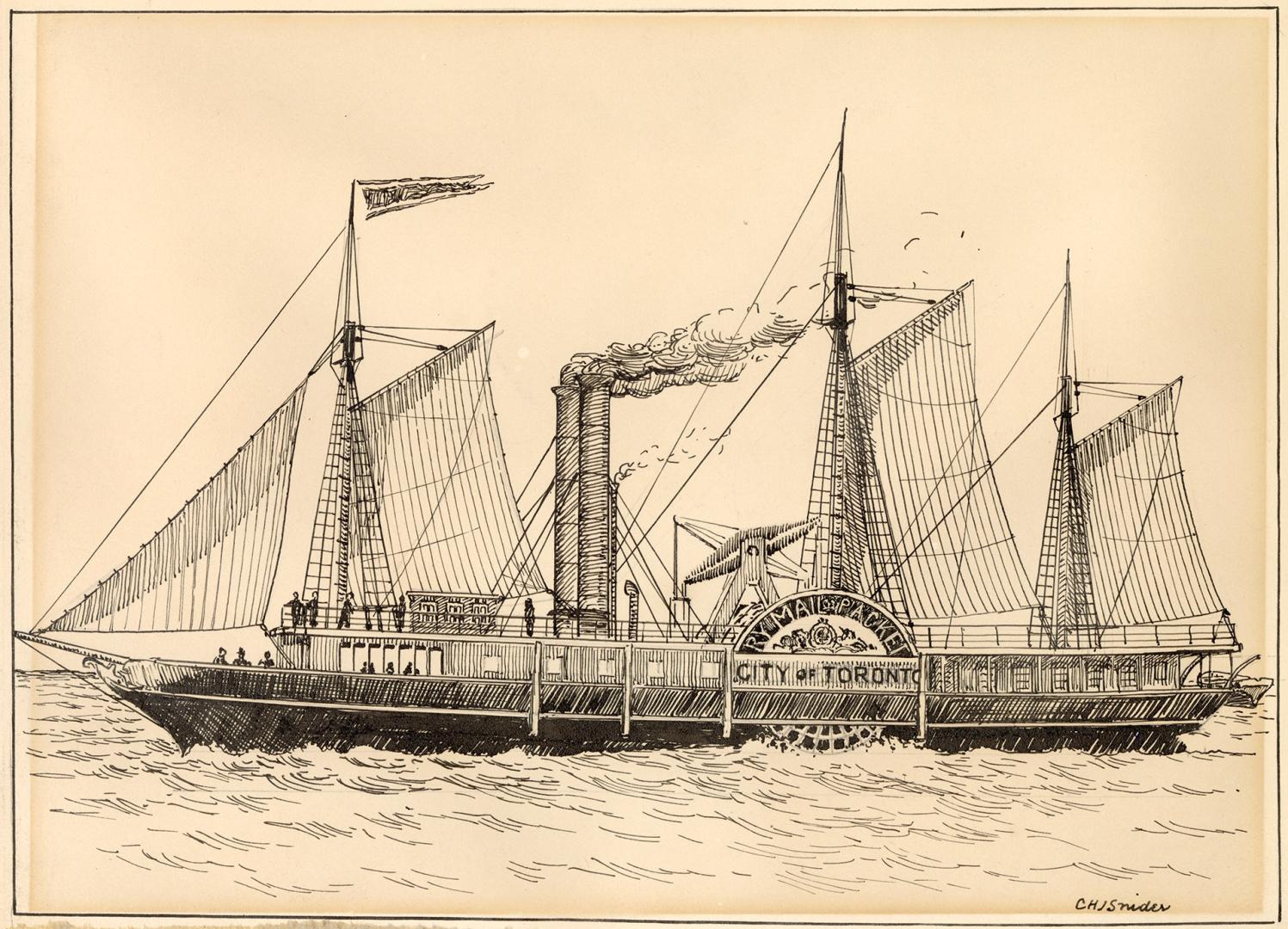 Steamer "City of Toronto", 1840-64; "Racine", 1864; "Algoma", 1864-1887 (Great Lakes)
