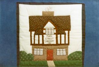 Quilt square of Main Street Library branch in 1921