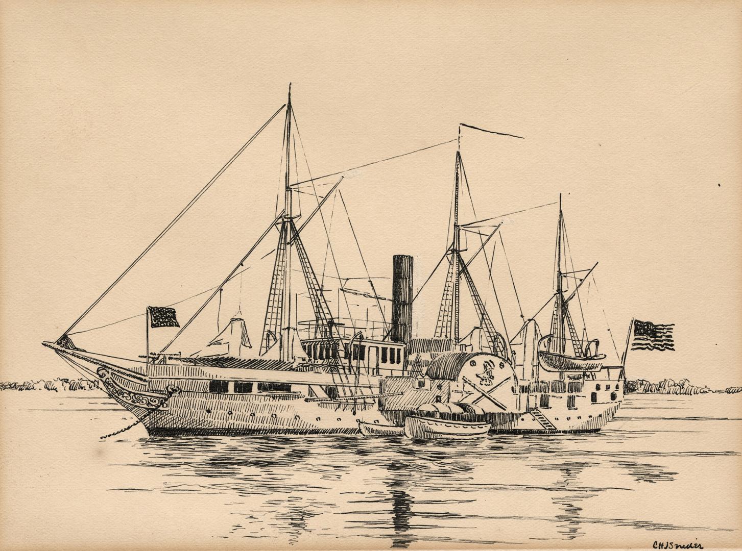 U.S. Gunboat "Michigan", 1843-1905; Later "Wolverine", 1905-49 (Great Lakes)