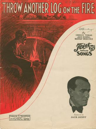 Cover features: title and composer information; drawing of a man seated before a fire in a fire ...