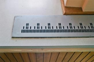 Detail of air vent with braille motif, activity room, Davisville P.S.