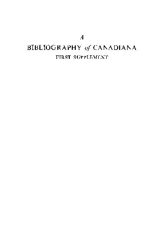 A bibliography of Canadiana; First supplement