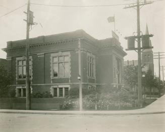 Picture of Western Branch looking west from the corner of the intersection with flowerbeds and  ...