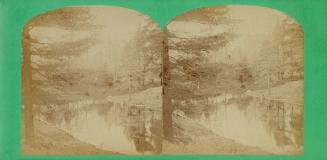 Pictures show a narrow body of water running through a wooded rea with a large gothic building …