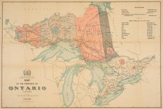 Map of the province of Ontario Canada