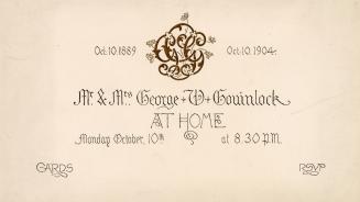 Mr. & Mrs. George W. Gouinlock at home Monday October 10th at 8:30 pm