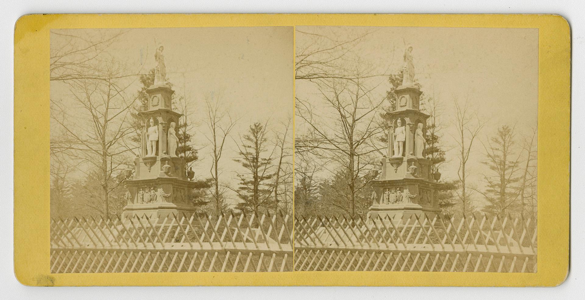 Pictures show an Italian-Renaissance style monument in a park setting.