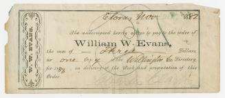 The undersigned hereby agrees to pay to the order of William W. Evans