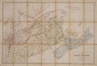 North America British Provinces New Brunswick, Nova Scotia, & part of Canada compiled from recent surveys and adjusted to the latest astronomical observations