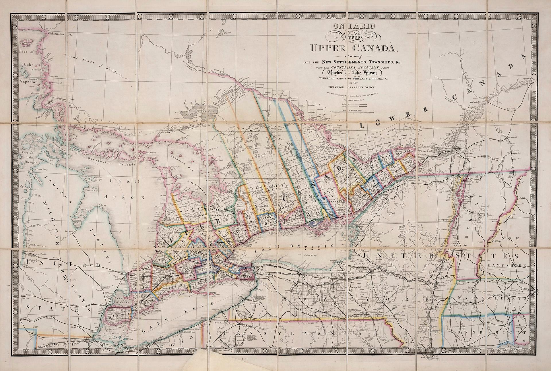 A Map Of The Province Of Upper Canada Describing All The Settlements ...