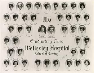 A class photograph for the 1965 graduating class of the Wellesley Hospital School of Nursing, T ...