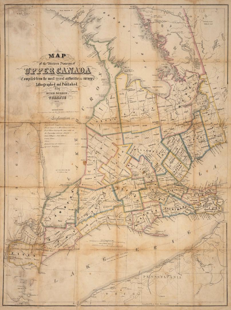 Map of the western division of Upper Canada compiled on the most recent authorities & surveys