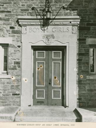 Picture of door and entrance to library building. 