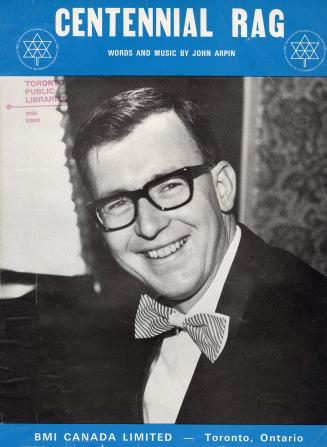 Cover features: title and composition information; facsimile photograph of composer, John Arpin…
