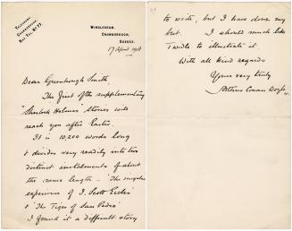 Manuscript letter written in Alfred H. Wood's handwriting. 