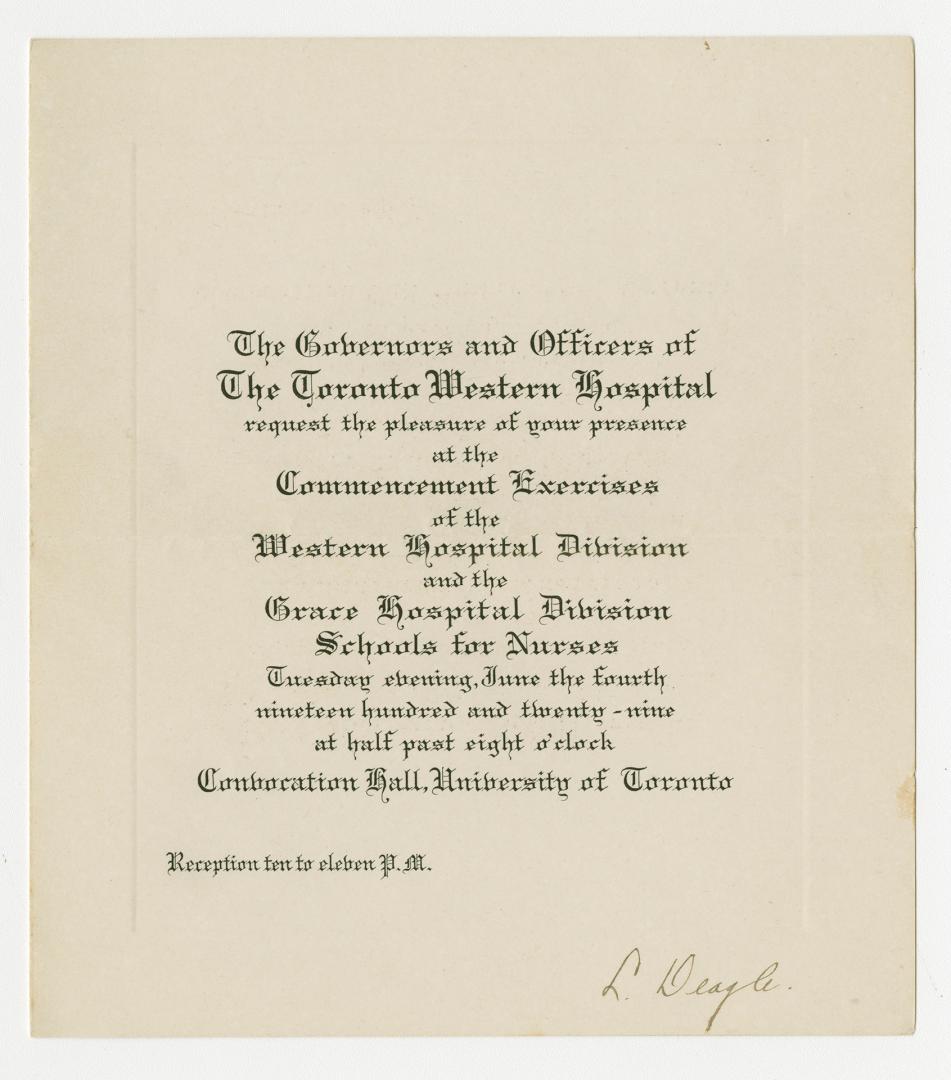 Commencement exercises of the Western Hospital Division and the Grace Hospital Division schools for nurses