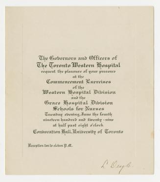Commencement exercises of the Western Hospital Division and the Grace Hospital Division schools for nurses