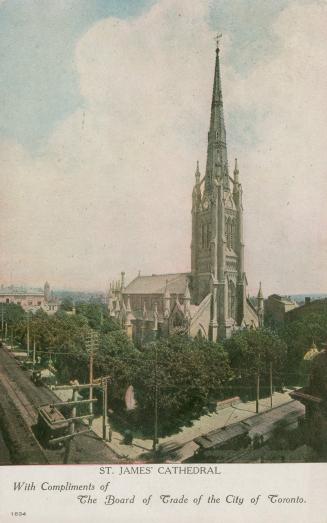 Picture of large cathedral church with white border at bottom. 