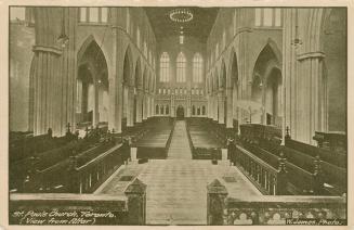 Picture of church interior from altar. 