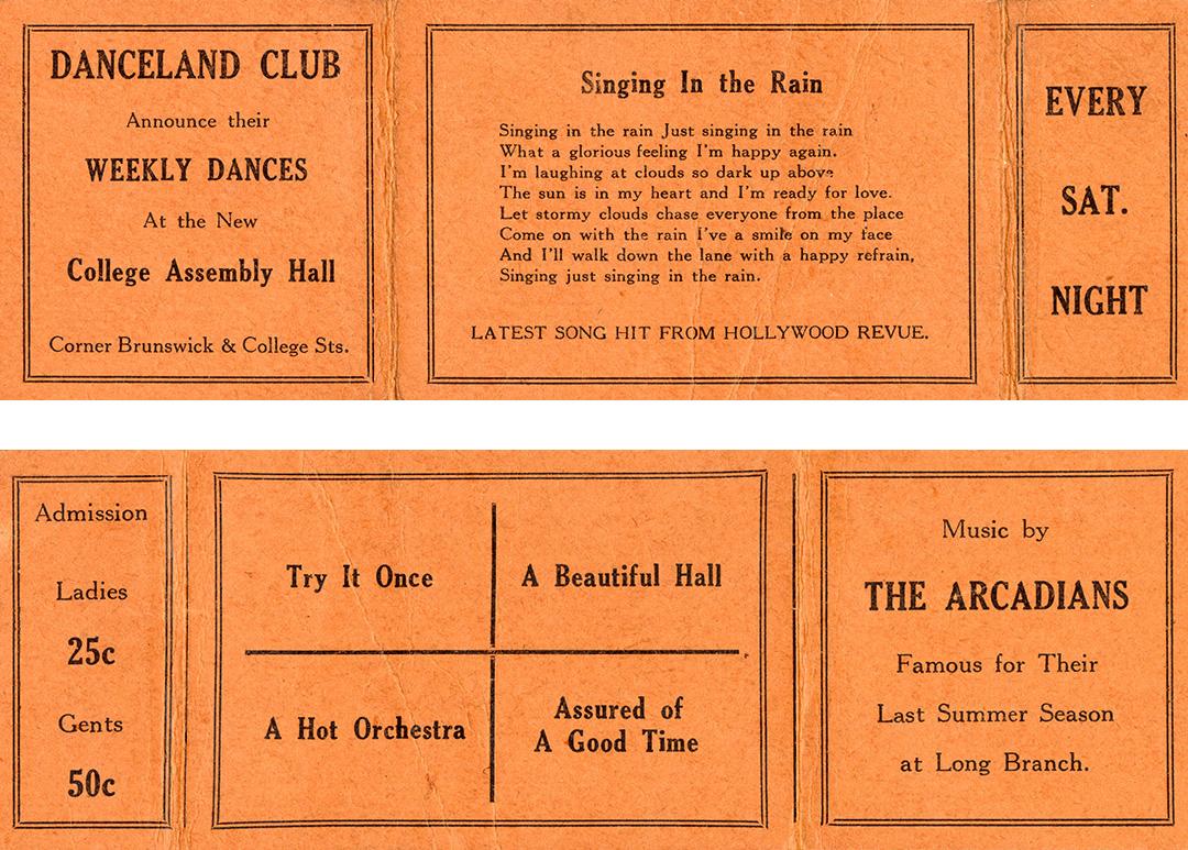 Danceland Club announces their weekly dances at the new College Assembly Hall