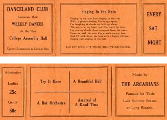 Danceland Club announces their weekly dances at the new College Assembly Hall