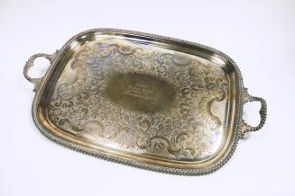 A large silver serving tray.