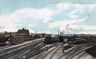 Picture of railway yards and trains.