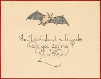 The card depicts a line-drawn image of a bat.