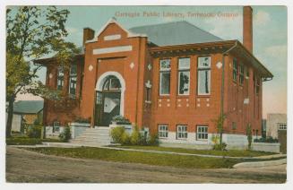 Picture of two storey library building. 